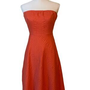 J. Crew Orange Strapless Dress